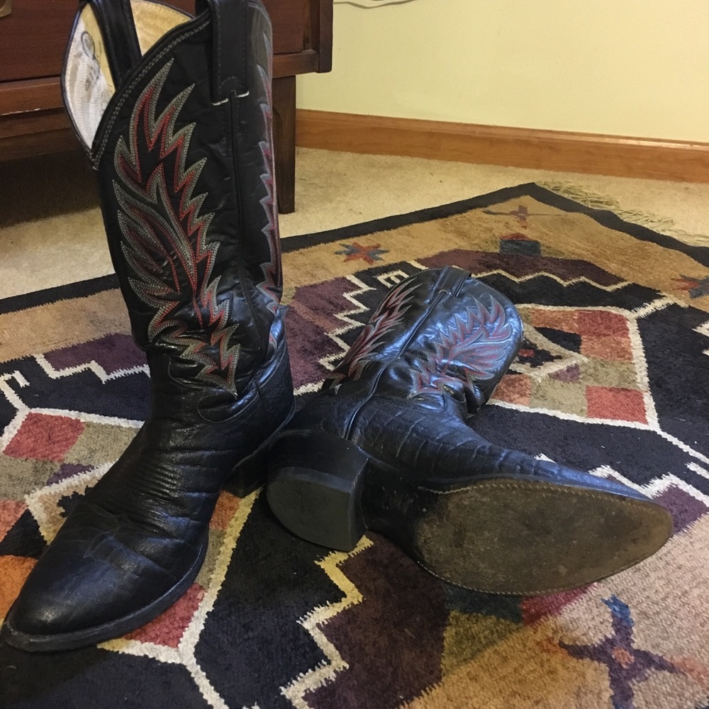 Justin Elephant Black Cowboy Boots
